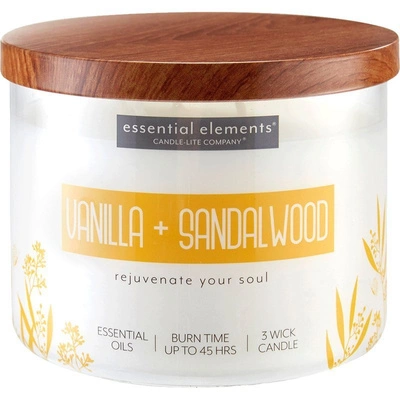 Candela profumata soia con olii essenziali Candle-lite Essential Elements 418 g - Vanilla Sandalwood