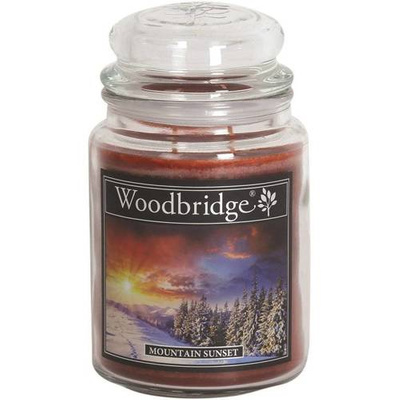 Zimowa świeca zapachowa w szkle duża Woodbridge - Mountain Sunset