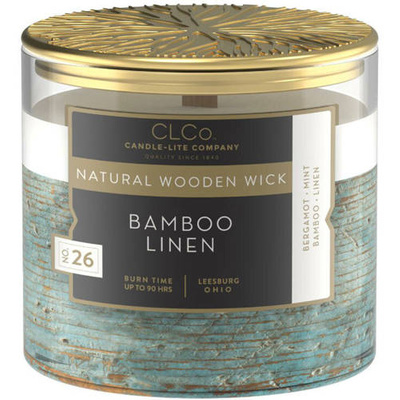 Scented candle wooden wick Candle-lite CLCo 396 g - No. 26 Bamboo Linen