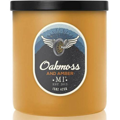 Soja geurkaars voor mannen Oakmoss Amber Colonial Candle
