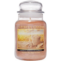 Cheerful Candle duża świeca zapachowa w szklanym słoju 2 knoty 24 oz 680 g - Amber Waves of Grain