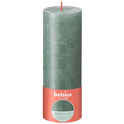 Bolsius Rustic Metallic trunk candle 190/68 mm - Oxid Blue