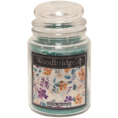 Duża świeca zapachowa Woodbridge Candle 565 g - Exotic Blossom