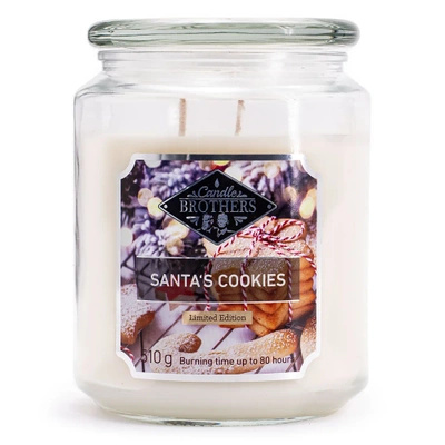Candle Brothers Grande parfumée bougie en pot de verre Santa's Cookies 510 g