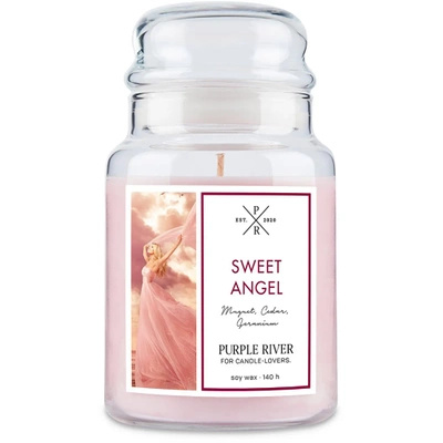 Vela de soja aromática en vaso Purple River 623 g - Sweet Angel