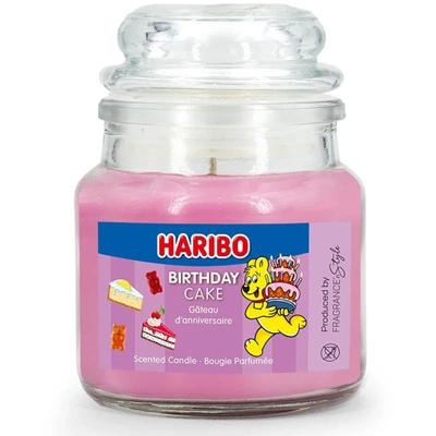 Haribo maža kvapni žvakė stiklinėje 85 g - Birthday Cake