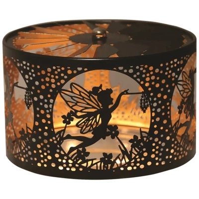 Obrotowa nakładka na świece metalowa Woodbridge - Fairy Black And Gold
