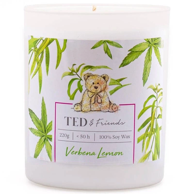 Soy scented candle in glass Ted Friends 220 g - Verbena Lemon