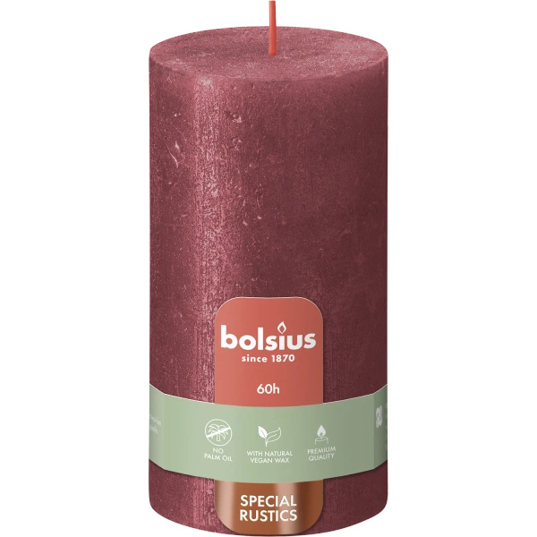Bolsius Rustic Candela metallica per bagagliaio 130/68 mm - Rosso
