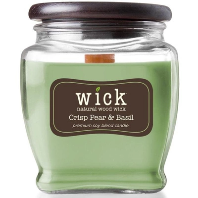 Soja geurkaars houten lont Colonial Candle Wick - Crisp Pear Basil