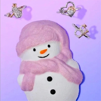 Bath bomb with Jewelry Ring Charmed Aroma - Snowman