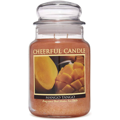 Cheerful Candle grote geurkaars in glazen pot 2 lonten 24 oz 680 g - Mango Tango