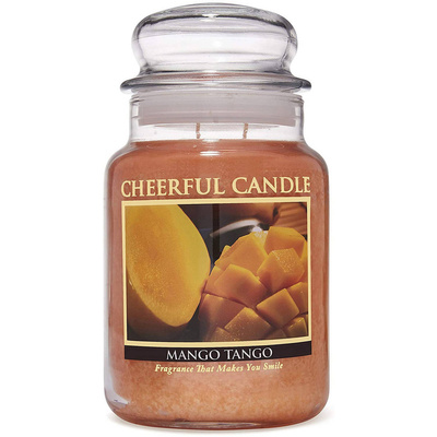 Cheerful Candle veľká vonná sviečka v sklenenej nádobe 2 knôty 24 oz 680 g - Mango Tango