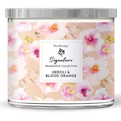 Bougie parfumée en verre 3 mèches Woodbridge Signature - Neroli Blood Orange