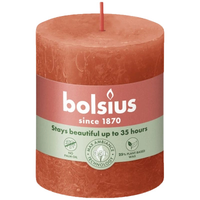 Bolsius Rustic 80/68 mm stamkaars - Aardachtig Oranje