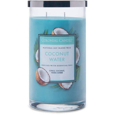 Colonial Candle Classic large soy scented candle in tumbler glass 19 oz 538 g - Coconut Water