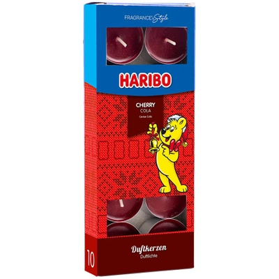 Haribo velas de té perfumadas de Navidad 10 uds - Cherry Cola