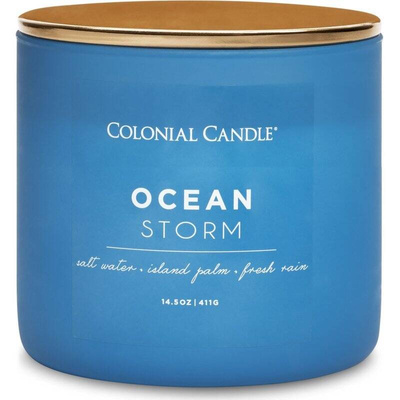 Colonial Candle Pop Of Color vela perfumada de soja en vaso 3 mechas 14.5 oz 411 g - Ocean Storm