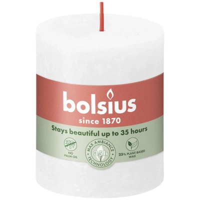 Bolsius Rustic świeca pieńkowa 80/68 mm - Cloudy White