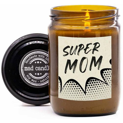 Super Mama doftljus från soja Present till mamma Mad Candle 360 g