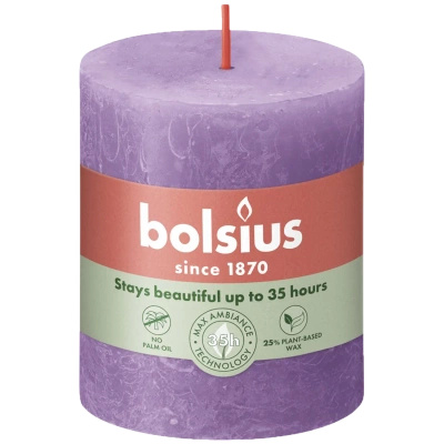 Bolsius Rustic candela a tronco 80/68 mm - Viola vibrante