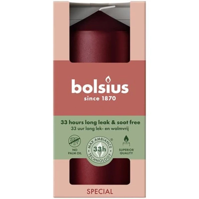 Bolsius Essentials stompkaars metallic 120/58 mm - Metallic Red