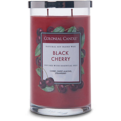 Colonial Candle Classic vela perfumada de soja grande en vaso de vaso 19 oz 538 g - Black Cherry