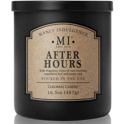 Bougie parfumée au soja pour homme Colonial Candle noir - After Hours