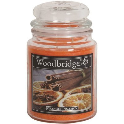 Kalėdinė kvapni žvakė stiklinėje didelė Woodbridge - Orange Cinnamon