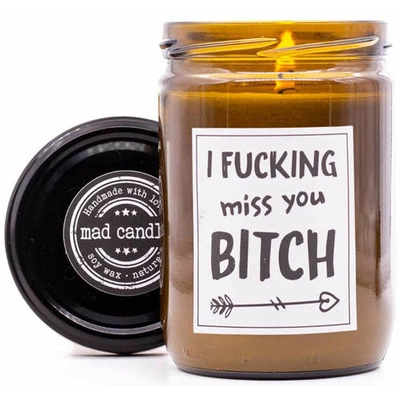 Bougie cadeau soja parfumé Mad Candle 360 g - I fucking miss you bitch