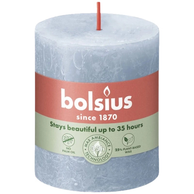 Bolsius Rustic 80/68 mm trunk candle - Sky Blue