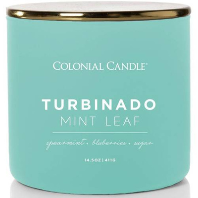 Colonial Candle Pop Of Color vonná sójová sviečka v skle 3 knôty 14,5 oz 411 g - Turbinado Mint Leaf