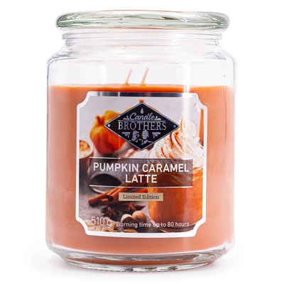 Candle Brothers Grande parfumée bougie en pot de verre Pumpkin Caramel Latte 510 g
