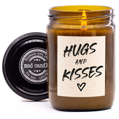 Cadeau kaars soja geurig Mad Candle 360 g - Hugs and Kisses