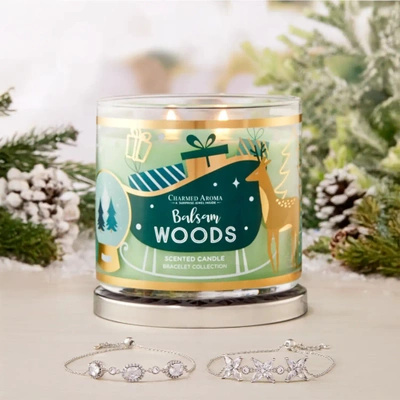 Scented candle with bracelet Balsam Woods Charmed Aroma 350 g