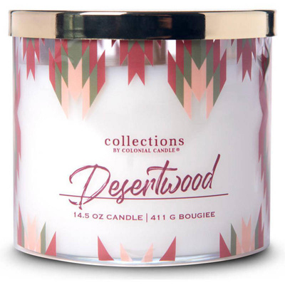 Colonial Candle Desert Collection sojowa świeca zapachowa w szkle 3 knoty 14.5 oz 411 g - Desertwood