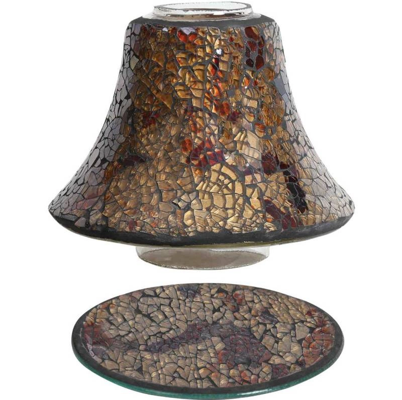 Woodbridge lampshade for candles and a plate Set - Amber Crackle at CWStore