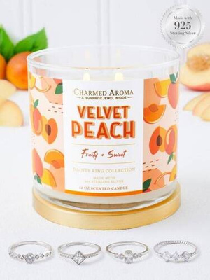 Charmed Aroma papuošalų žvakė 12 uncijų 340 g Žiedas - Velvet Peach