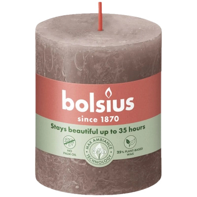 Bolsius Rustic świeca pieńkowa 80/68 mm - Taupe