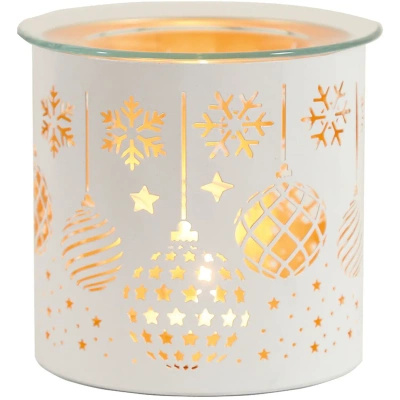 Woodbridge bougeoir de cheminée en métal pour cire à l'huile 2en1 Baubles Black And Gold