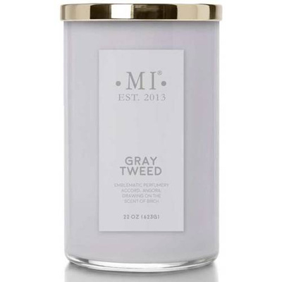 Colonial Candle Sophisticated Candela profumata alla soia da uomo in vetro 22 oz 623 g - Tweed grigio