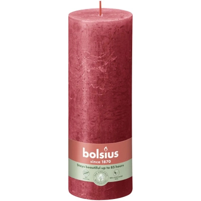 Bolsius Rustic vela tronco 190/68 mm - Rojo Delicado