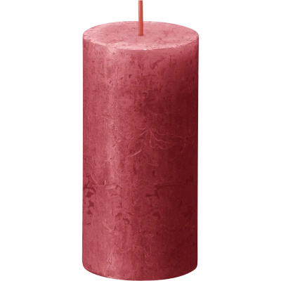Bolsius Rustic świeca pieńkowa 100/50 mm - Delicate Red