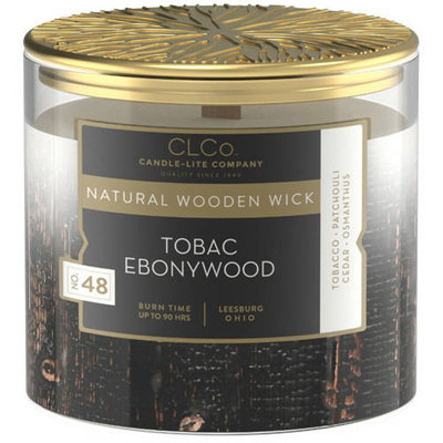 Scented candle wooden wick Candle-lite CLCo 396 g - No. 48 Tobac Ebonywood