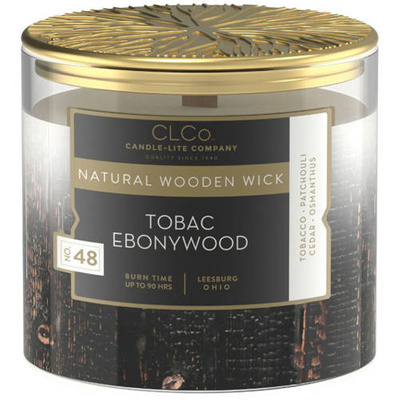 Vonná sviečka drevený knôt Candle-lite CLCo 396 g - No. 48 Tobac Ebonywood