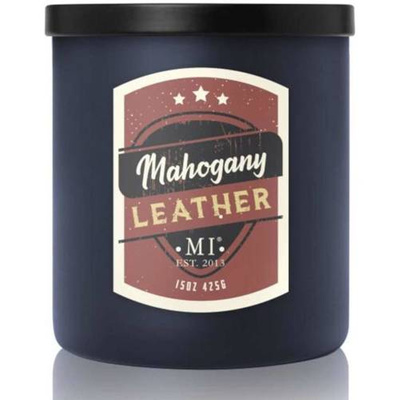 Soy scented candle for men Mahogany Leather Colonial Candle
