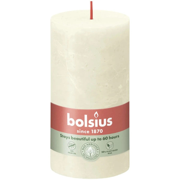 Bolsius Rustic candela tronco 130/68 mm - Soft Pearl