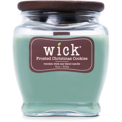 Ароматическая соевая свеча Colonial Candle Wick деревянный фитиль 15 унций 425 г - Frosted Christmas Cookies