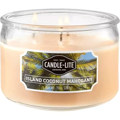 Vela perfumada natural 3 mechas Candle-lite Everyday 283 g - Island Coconut Mahogany