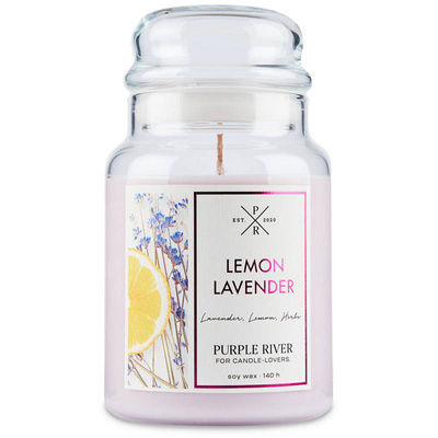 Soy scented candle Lemon Lavender Purple River 623 g